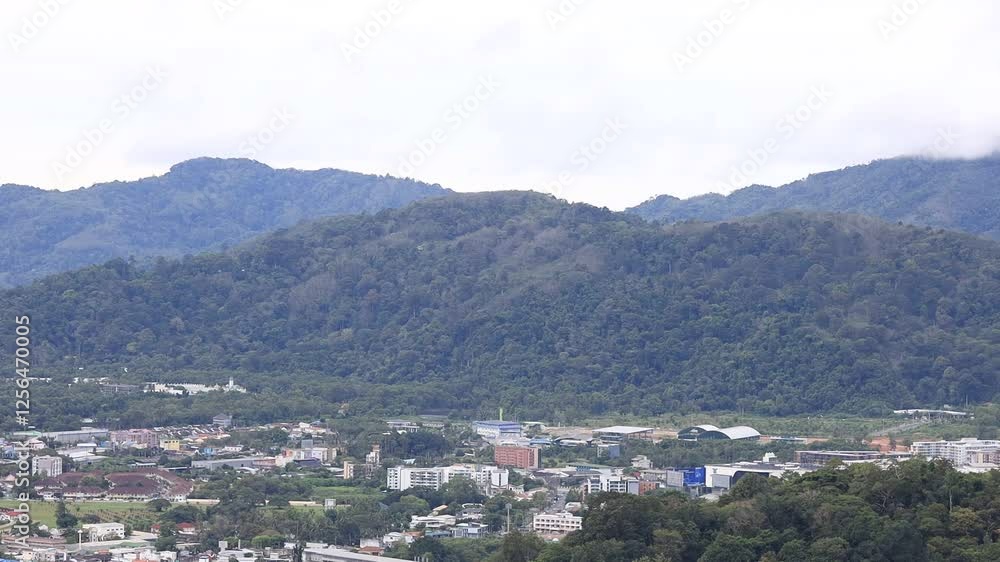 High angle nature video background with sea view, mountains, cool wind atmosphere while traveling to see the beauty of nature, Phuket tourist attractions High angle nature video background with sea view, mountains, cool wind atmosphere while traveling to see the beauty of nature, Phuket tourist attractions