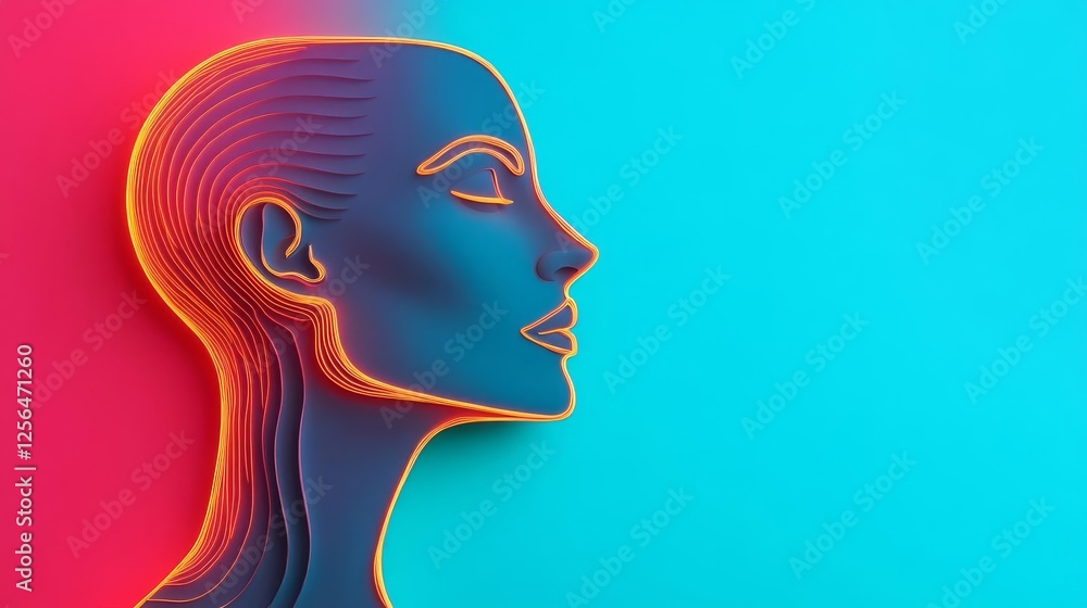 Paper-cutout style glowing persona, illuminated edges casting subtle neon glows Paper-cutout style glowing persona, illuminated edges casting subtle neon glows