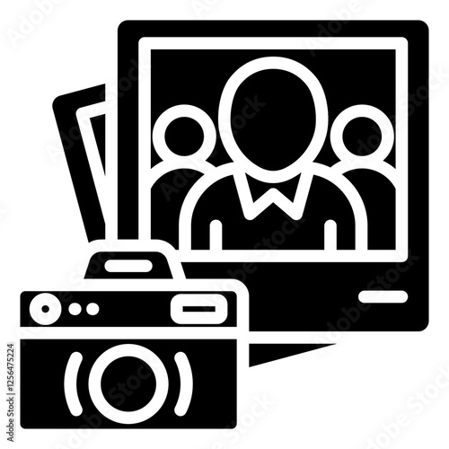 Photography Togetherness Glyph Icon Design Vector Illustration