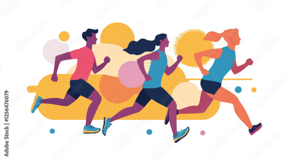 Vector logo of a runner. Athlete running logo