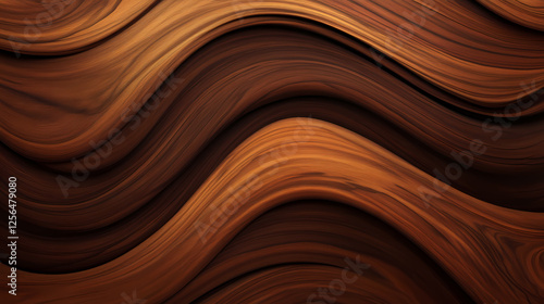 Wallpaper Mural Natural wood texture with smooth curves and rich grain patterns in dark tones displaying organic beauty and timeworn charm. Time-Torn Landscapes. Illustration Torontodigital.ca