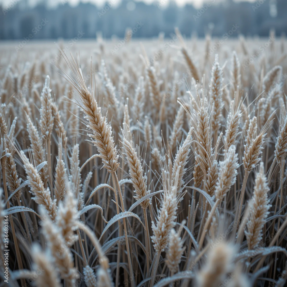 Fototapeta premium Frost damage to crops in spring from severe frost in winter wheat fields.Hd size 3.2 beautiful and shining spring seasion pic