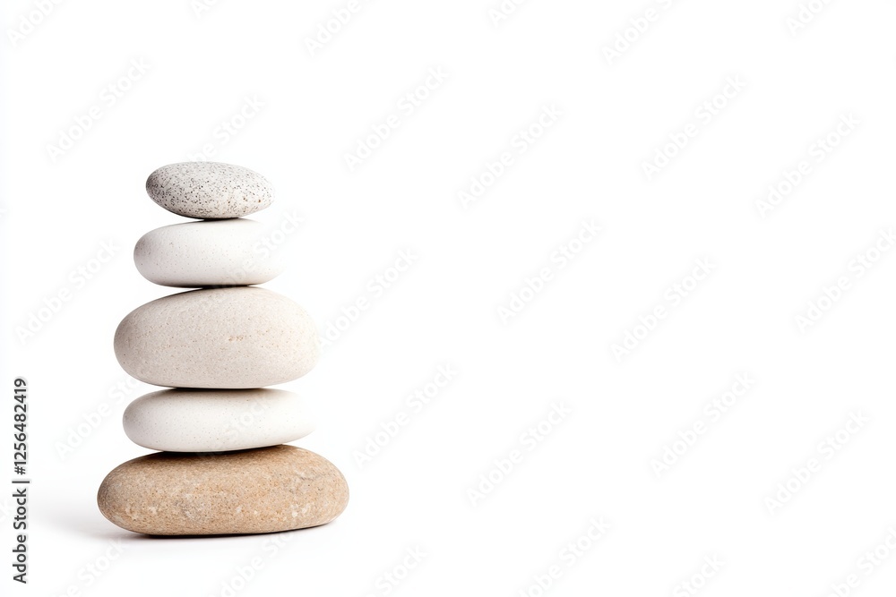 Stack of white rocks on a white background Stack of white rocks on a white background