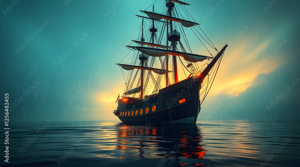 Obraz premium ship in the sea