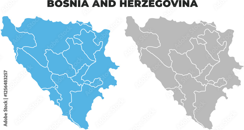Bosnia simple maps flat illustration Bosnia simple maps flat illustration
