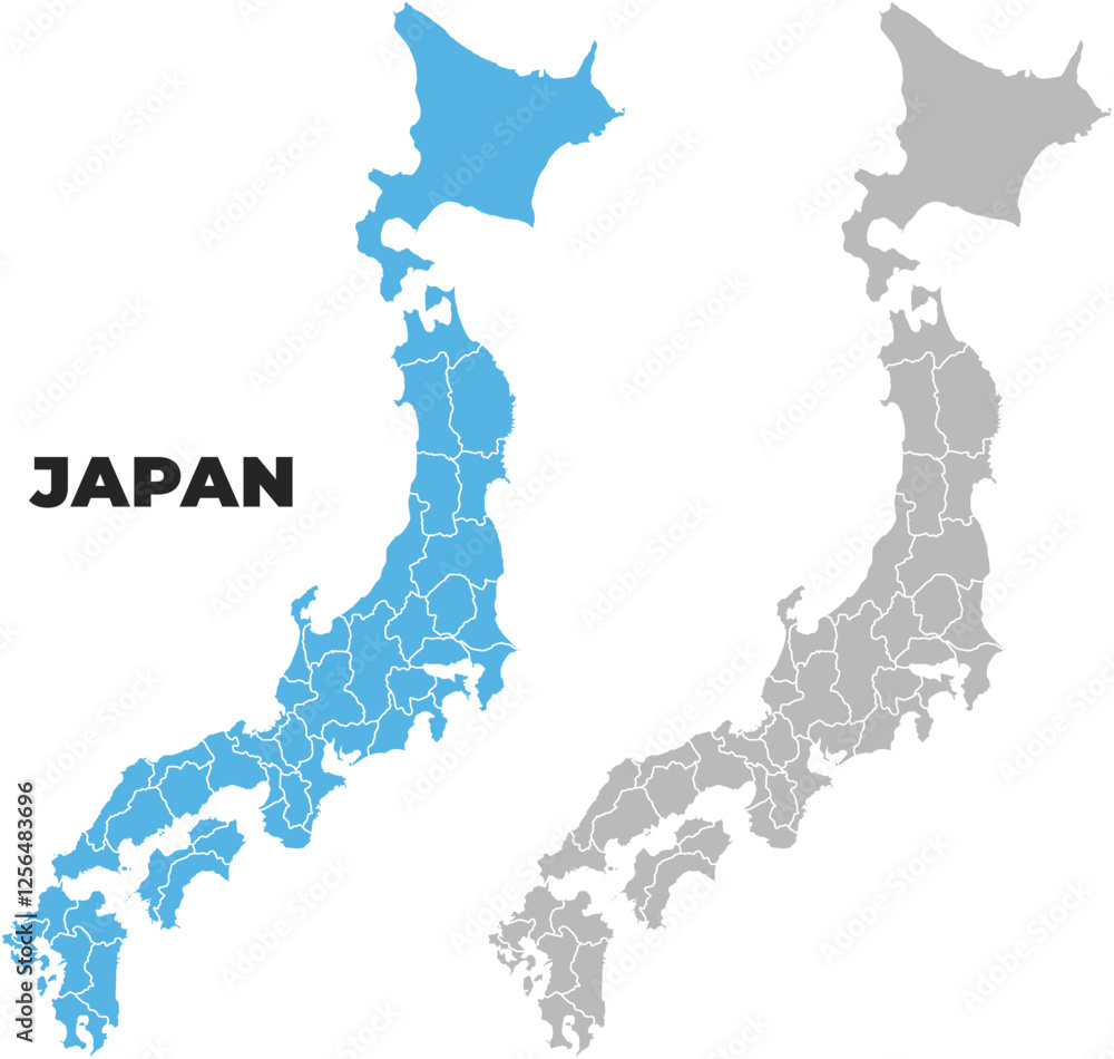 Obraz premium Japan simple maps flat illustration