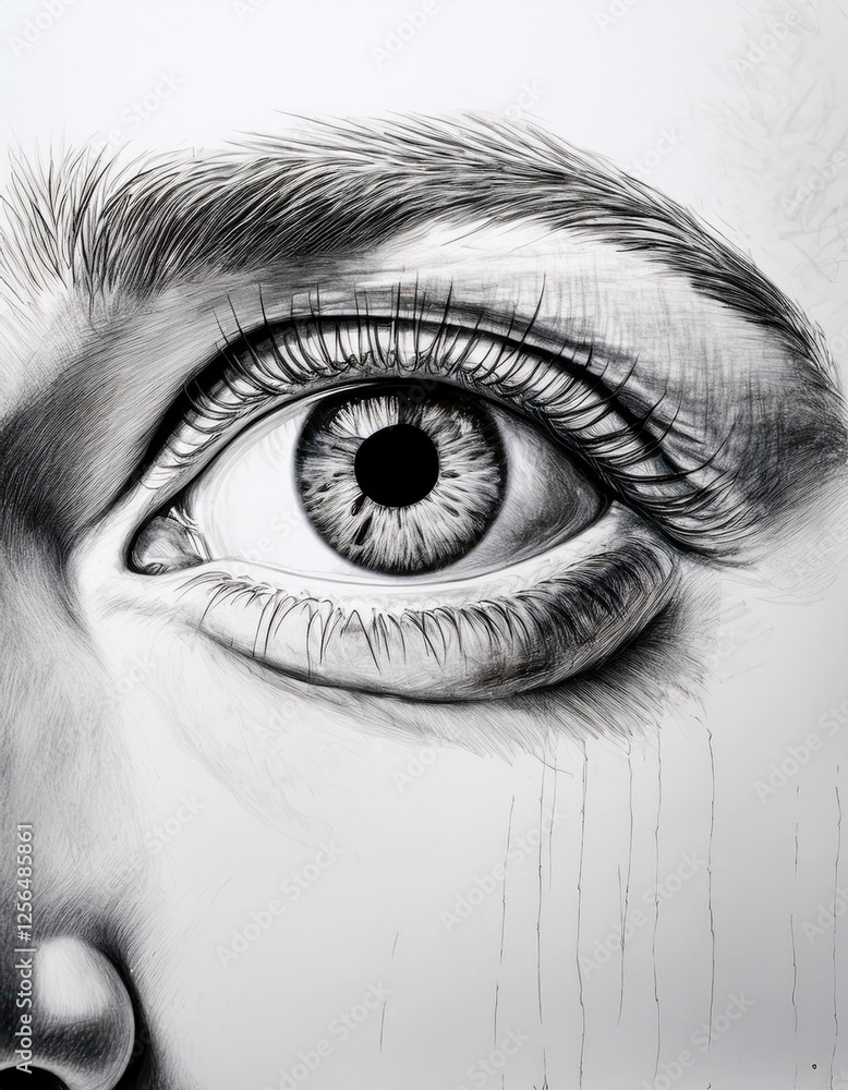 Obraz premium Charcoal drawing of an eye
