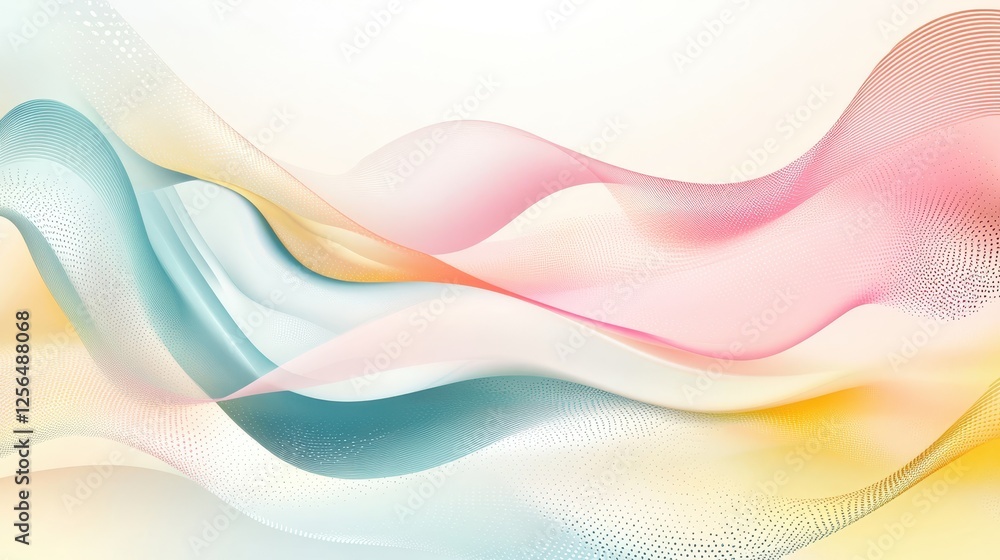 Abstract flowing pastel waves with dotted texture and gradient design Abstract flowing pastel waves with dotted texture and gradient design
