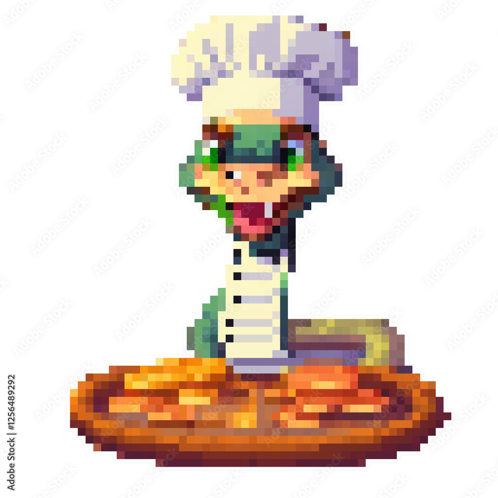Obraz premium NATIONAL PIZZA PIE DAY CHEF SNAKE STICKER