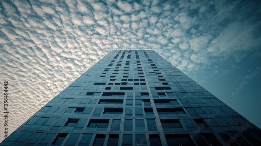 A striking image of a modern skyscraper with multiple balconies and glass facades, against a clear blue sky. A striking image of a modern skyscraper with multiple balconies and glass facades, against a clear blue sky.