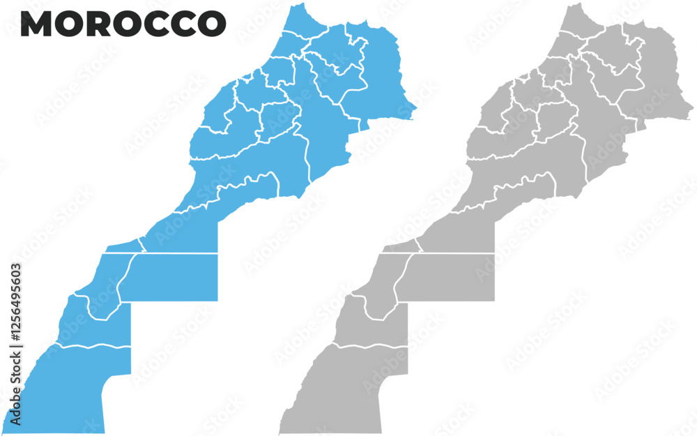 Obraz premium Morocco simple maps flat illustration