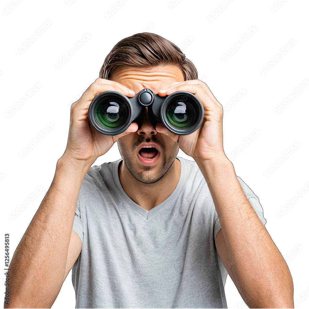 man with binoculars man with binoculars