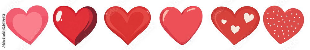 PNG Colorful hearts in a row, element set on transparent background PNG Colorful hearts in a row, element set on transparent background