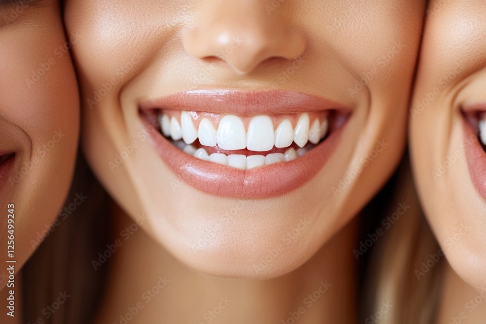 Obraz premium A cheerful group of people proudly displaying their bright, perfect smiles