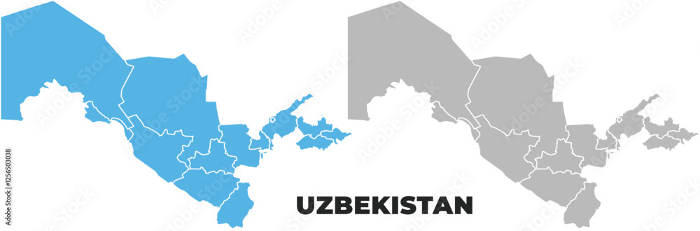 Obraz premium Uzbekistan simple maps flat illustration