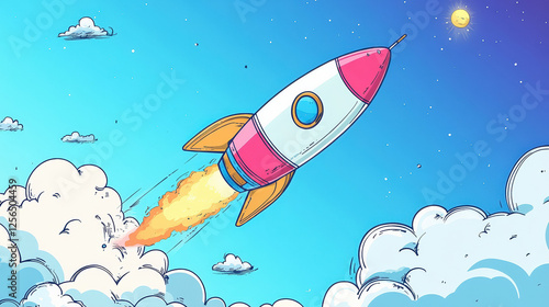 Rocket Launch into the Future: A Colorful and Inspiring Design