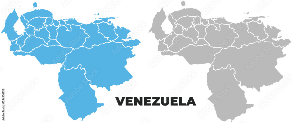 Obraz premium Venezuela simple maps flat illustration