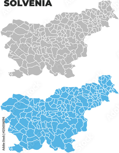 Slovenia simple maps flat illustration