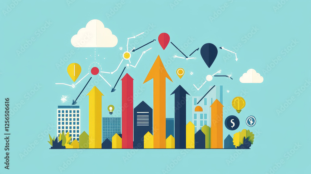 Growth graph for design and business concept. Vector version also available in gallery Growth graph for design and business concept. Vector version also available in gallery