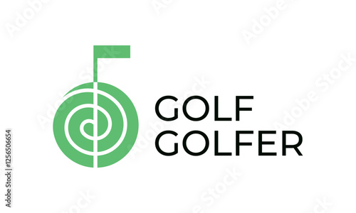 Golf golfer game green logo design captures the essence of sports and leisure with a dynamic, balanced aesthetic for a brand identity corporate image editable vector.