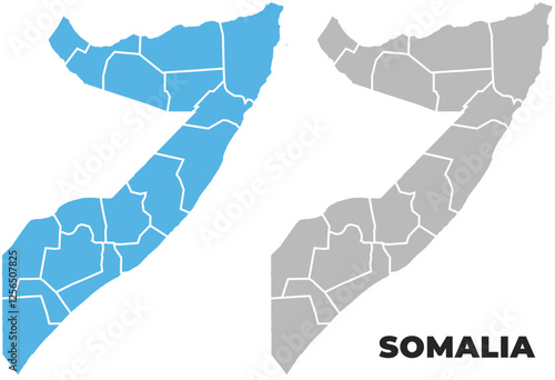 Somalia simple maps flat illustration