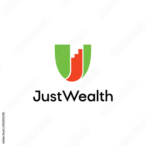  Just wealth shield security logo design embodies financial protection and structured investment strategies with a strong, secure brand identity corporate image editable vector.