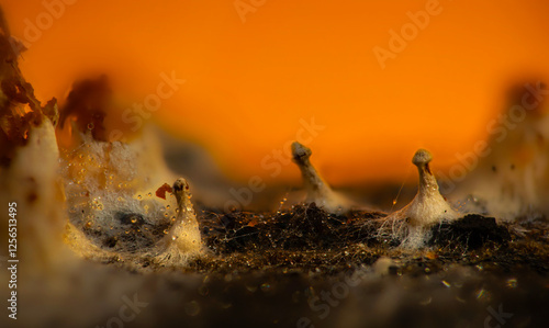 A mushroom photographed in its habitat. Natural and aesthetic mushroom photograph. Nature background.. photo