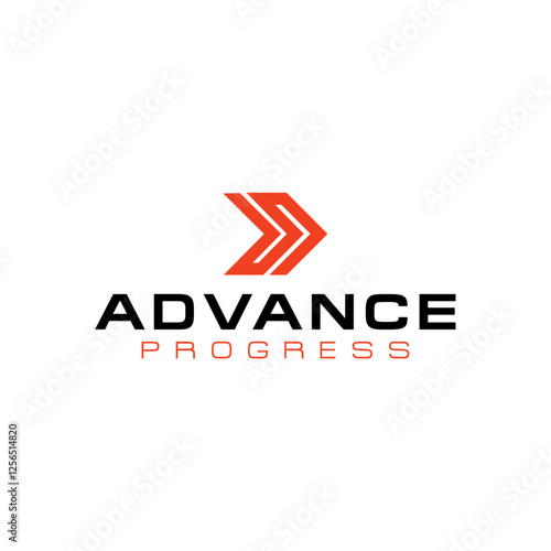 Advance progress forward direction logo design symbolizes structured innovation and strategic movement with a bold, impactful brand identity corporate image editable vector.