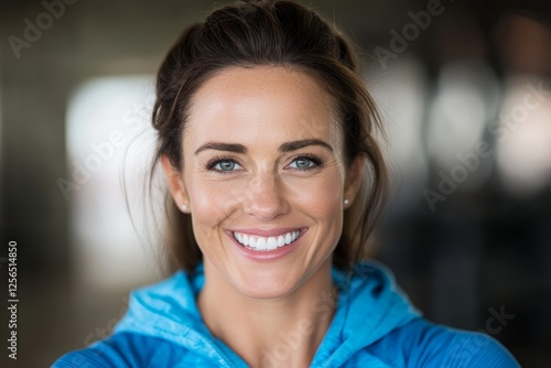 Smiling young caucasian female in blue hoodie indoors Free Download Smiling young caucasian female in blue hoodie indoors - GFXLoad