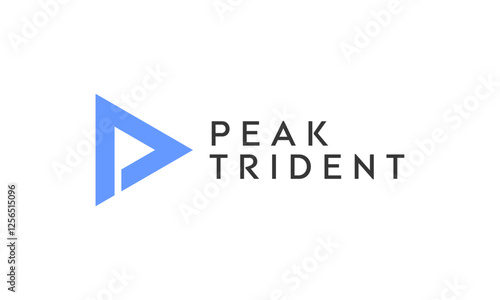 Peak trident golf sports logo design highlights structured precision and competitive excellence with a bold, professional brand identity corporate image editable vector.