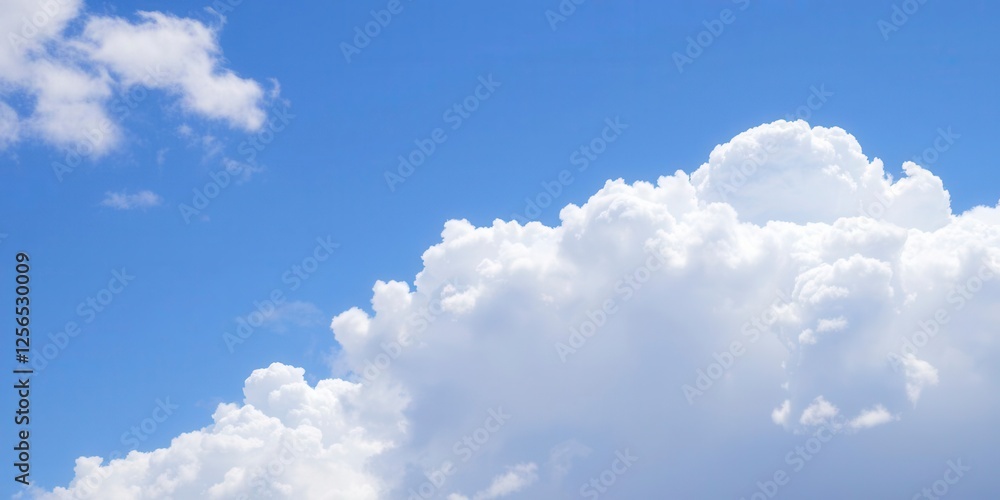 White fluffy clouds scattered across a vibrant blue summer sky, background, fluffy White fluffy clouds scattered across a vibrant blue summer sky, background, fluffy