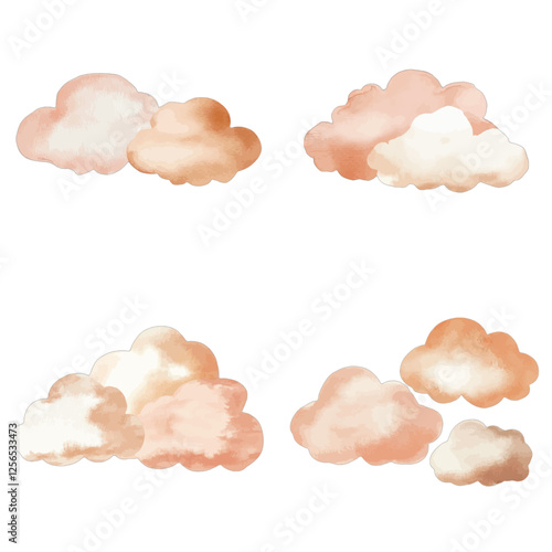 cloud watercolor illustration concept for kids