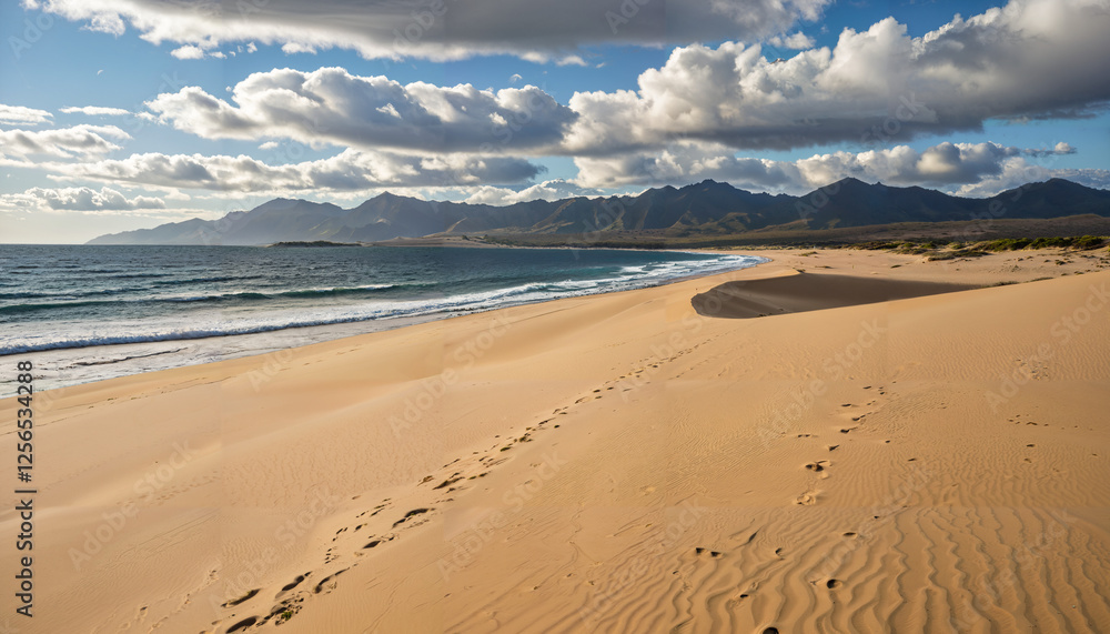 Le soleil se couche sur un paysage à couper le souffle.