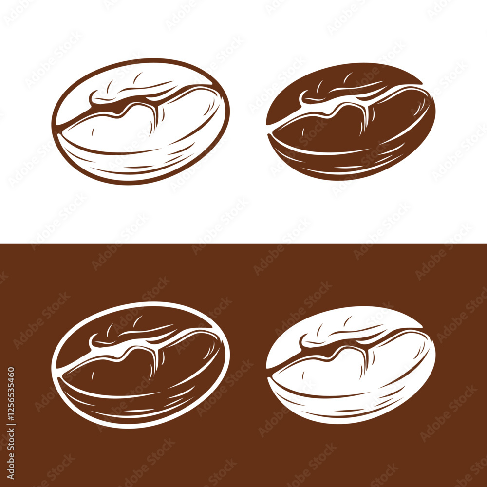 Coffee Bean Set. Silhouette, Colorful, 3D, and Black and White Versions. Realistic and Minimalist Coffee Seed Icons for Branding, Cafe, Packaging, and Design. Vector EPS File Coffee Bean Set. Silhouette, Colorful, 3D, and Black and White Versions. Realistic and Minimalist Coffee Seed Icons for Branding, Cafe, Packaging, and Design. Vector EPS File