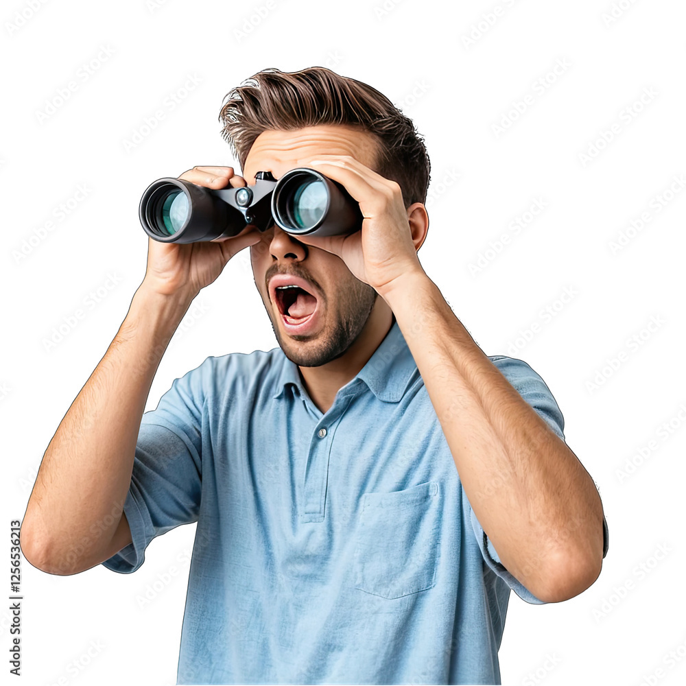man with binoculars man with binoculars