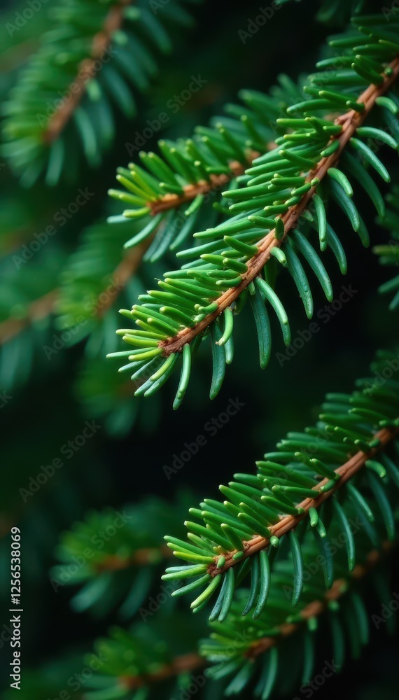 Deep green pine branches, abundant needles, festive backdrop, natural, green Deep green pine branches, abundant needles, festive backdrop, natural, green