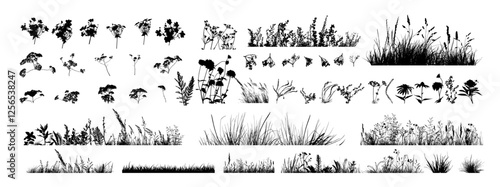 Big set of New collection of Floral vector with hand drawn, exclusive design. hand drawing. Not AI Vector illustration.