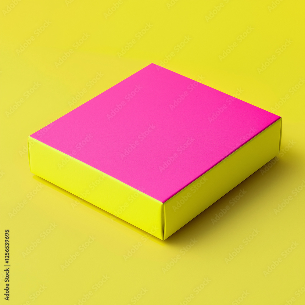 colorful neon pink and yellow box blank mockup colorful neon pink and yellow box blank mockup