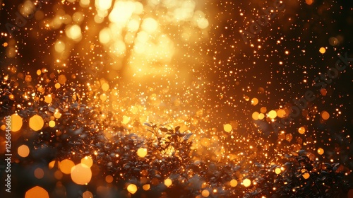 Golden Winter Forest Scene