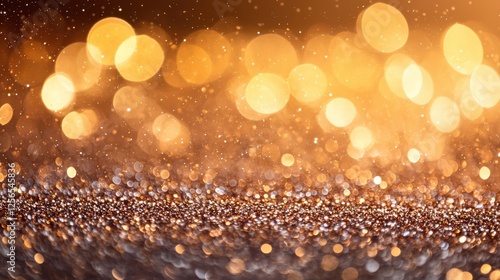 Golden Glitter Bokeh Background