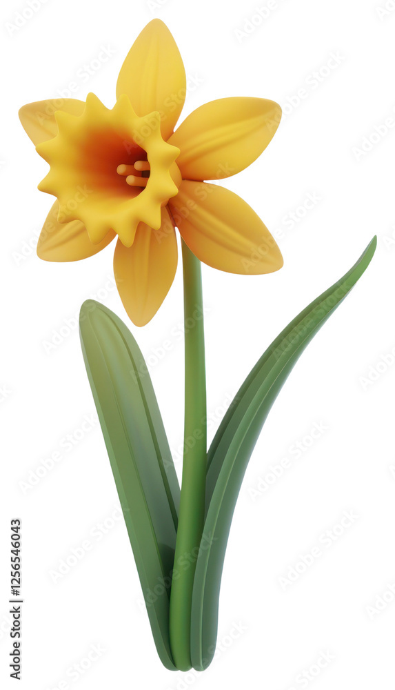 PNG Vibrant yellow daffodil illustration PNG Vibrant yellow daffodil illustration