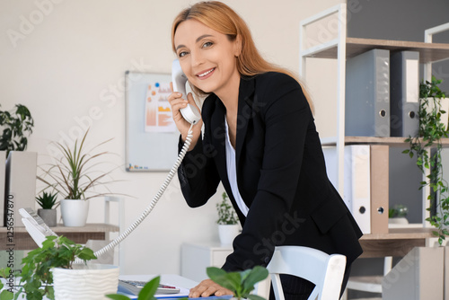 Female accountant talking w...