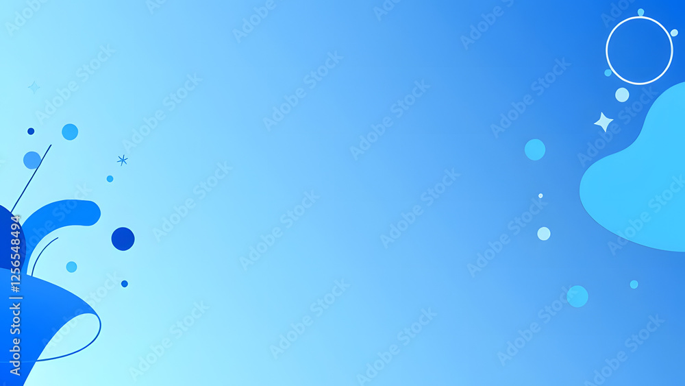 Abstract blue bubbles in a clean, fresh aqua design