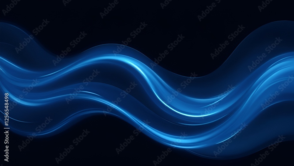 Heavy Blue Neon Waves on Isolated Dark Black Background – Futuristic Abstract Digital Artwork with Smooth Flowing Motion, Glowing Light Streaks, and Copy Space for Text or Design Elements Heavy Blue Neon Waves on Isolated Dark Black Background – Futuristic Abstract Digital Artwork with Smooth Flowing Motion, Glowing Light Streaks, and Copy Space for Text or Design Elements