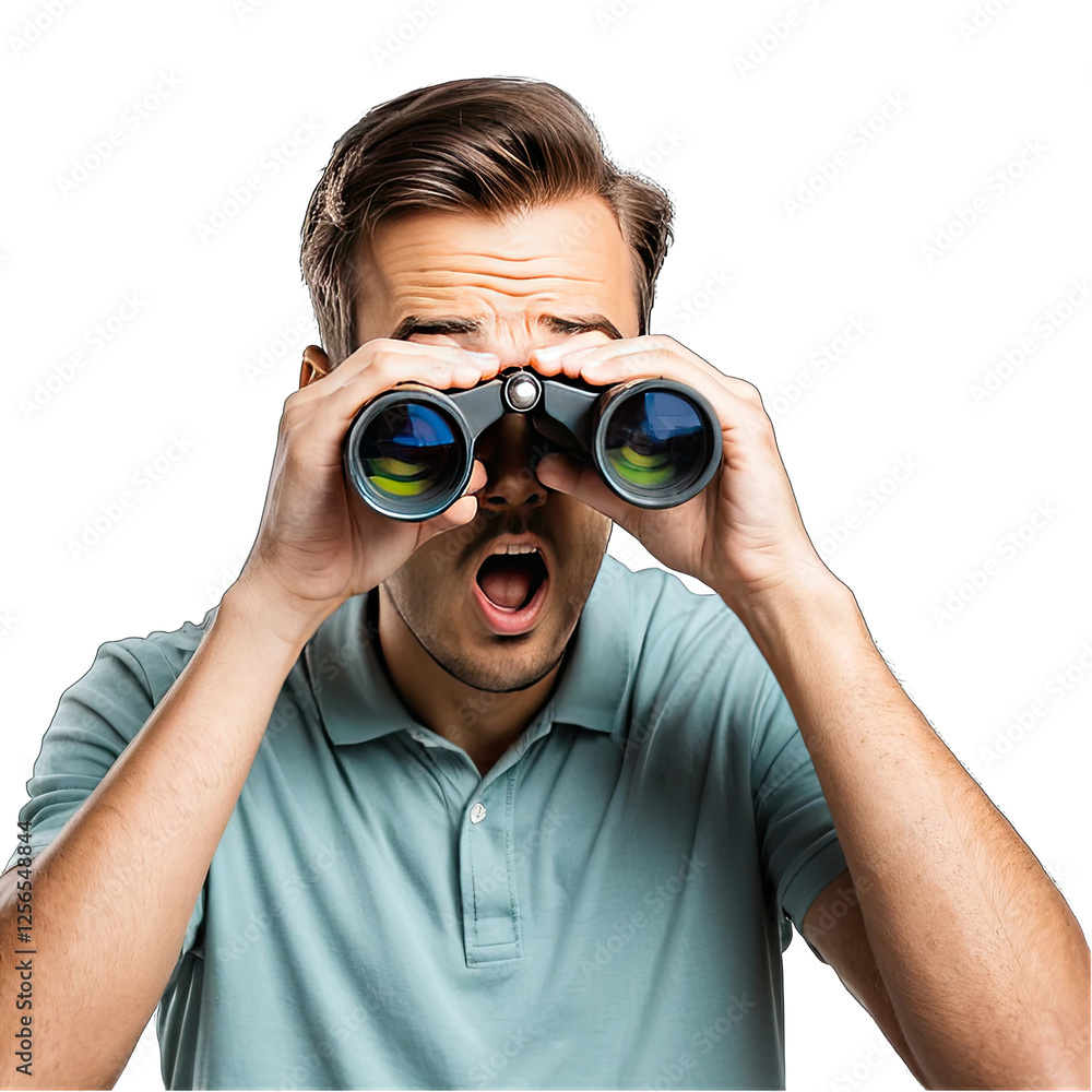man with binoculars man with binoculars