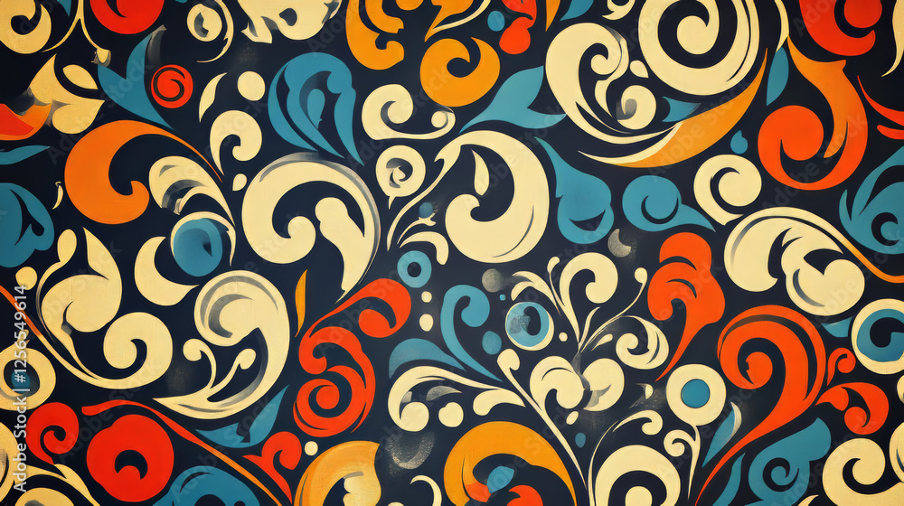 Decorative seamless pattern with retro ornament elements for background design Decorative seamless pattern with retro ornament elements for background design
