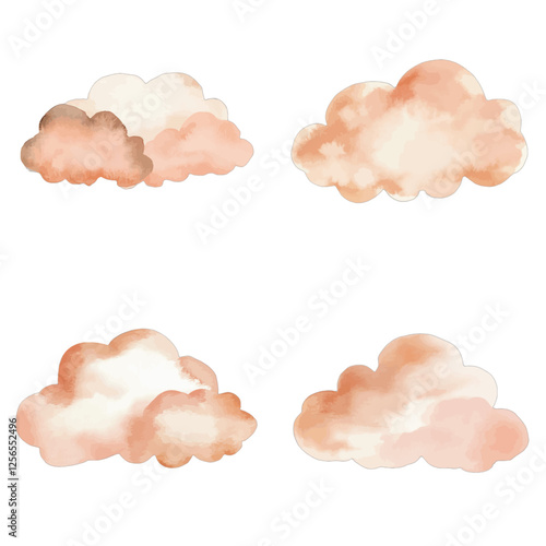 cloud watercolor illustration concept for kids