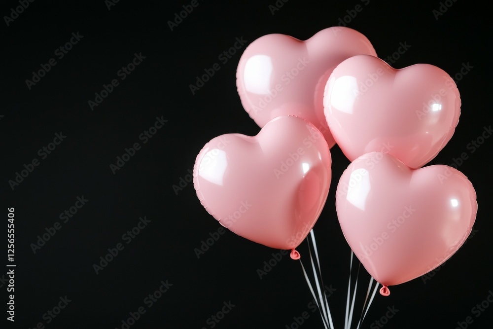 Bunch of pink balloons in the shape of hearts Bunch of pink balloons in the shape of hearts
