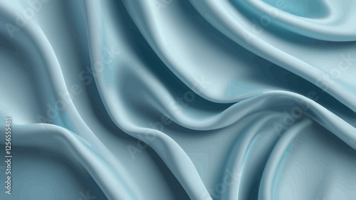 Blue Silk Drape: Luxurious light blue silk fabric with elegant, flowing folds and drapes, creating a sophisticated and smooth texture.
