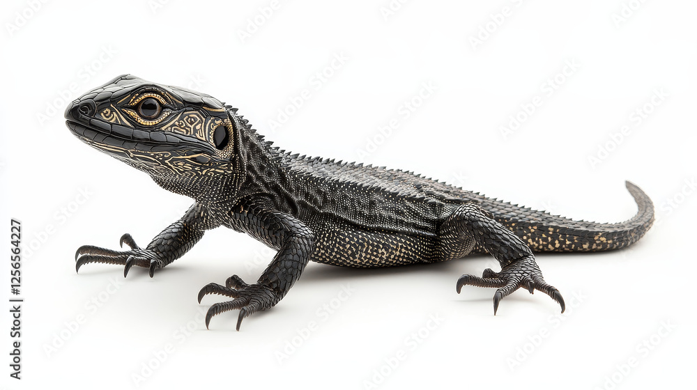Black lizards isolated on white background in tribal style with decorative elements. Jpeg version also available in gallery Black lizards isolated on white background in tribal style with decorative elements. Jpeg version also available in gallery